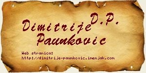 Dimitrije Paunković vizit kartica